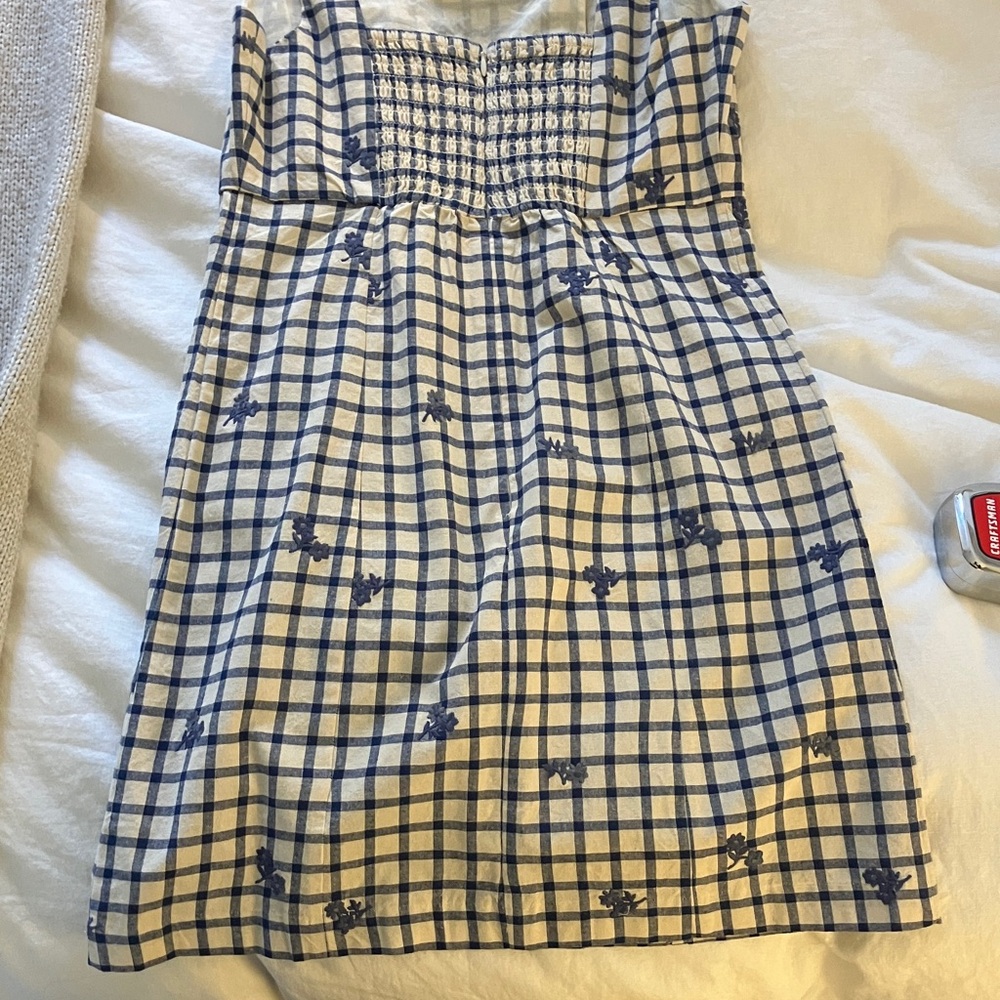 Sezane White and Navy Checked Mini Dress - Picture 11 of 11